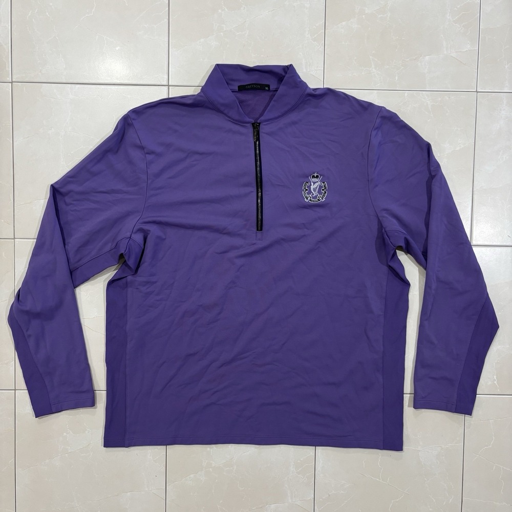 Greyson Royal County Down Golf Club 1/4 Zip Sweater Stretch Performance Ireland
